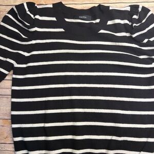 Black & White Striped Crewneck Sweater